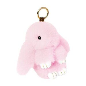 Pink Bunny Plush Keychain – Cute Furry Rabbit Bag Charm